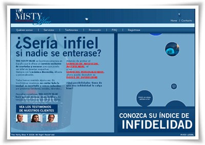 Web presentación de The Misty Blue